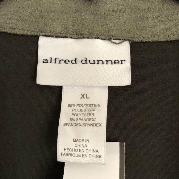 ALFRED DUNNER SIZE XL FAUX SUEDE CAR COAT 2 BUTTON FRONT 2 POCKETS COLLARED NECK - Picture 9 of 9
